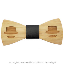 NP0040 BOBIJOO Jewelry Node Butterfly Wood Bamboo Mustache Hat