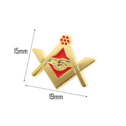 PIN0024 BOBIJOO Jewelry Pin Massoneria stretta di mano in Oro Rosso e-Mail
