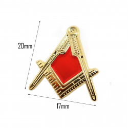 PIN0025 BOBIJOO Jewelry Anstecker Freimaurer Winkel Zirkel Gold-Rot e-Mail
