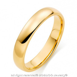 AL0060 BOBIJOO Jewelry Ring Alliance Joint Gold-Plated Stainless Steel 4mm
