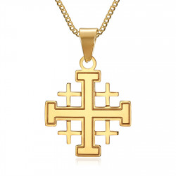 PE0181 BOBIJOO Jewelry Pendant Man Templar Order Temple Cross Jerusalem Golden