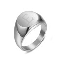 BAF0036 BOBIJOO Jewelry Signet Ring Woman Initial Engraved Steel 316 Silver