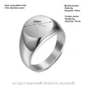 BAF0036 BOBIJOO Jewelry Signet Ring Woman Initial Engraved Steel 316 Silver