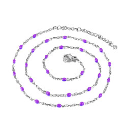 COF0033S BOBIJOO Jewelry Collar Minimalista de Acero de Correo electrónico en la Elección de los Colores 43cm