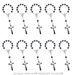 CP0048 BOBIJOO Jewelry Lot x10 Mini Rosary St Benedict Hematite Child Baby
