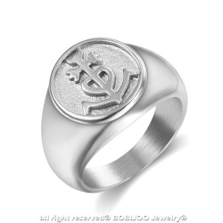 BA0347 BOBIJOO Jewelry Ring Signet ring Man Woman Cross of Camargue Steel