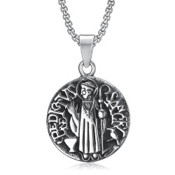PE0101 BOBIJOO Jewelry Pendant Medallion Sanctus Benedictus Steel