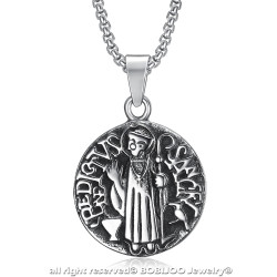 PE0101 BOBIJOO Jewelry Colgante Medallón Sanctus, Benedictus De Acero
