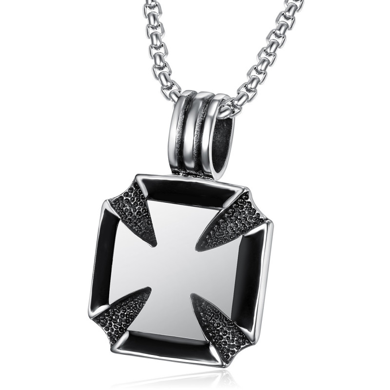 Pendentif Collier Croix Pattée des Templiers Acier Chaîne bobijoo Pendentif Collier Croix Pattée des Templiers Acier Chaîne bobijoo