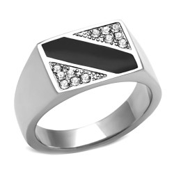 Ring Cabochon Onyx and Zirconia Rectangle