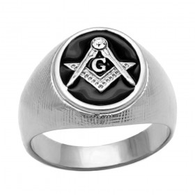 Ring Signet Masonic Oval Silver