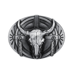 BC0004 BOBIJOO Jewelry Belt buckle Skull Bull USA Indian