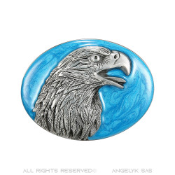 BC0015 BOBIJOO Jewelry Belt buckle Eagle Head of a light-Blue Background