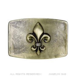 BC0033 BOBIJOO Jewelry Belt buckle Fleur-de-Lis Bronze