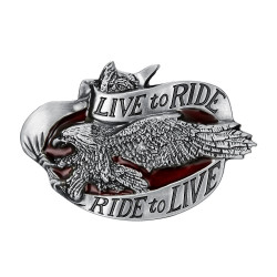 BC0035 BOBIJOO Jewelry La hebilla del cinturón de Live To Ride Águila Motorista de la