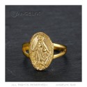 BAF0045 BOBIJOO Jewelry Ring Waisted Virgin mary Miraculous Medal 1830 Steel Gold