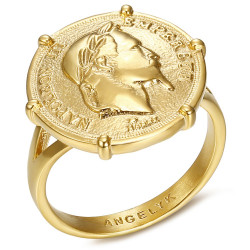 BAF0051 BOBIJOO Jewelry Anillo Anillo anillo Conjunto Con Napoleón III de la Moneda Louis Oro