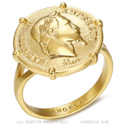 BAF0051 BOBIJOO Jewelry Anillo Anillo anillo Conjunto Con Napoleón III de la Moneda Louis Oro