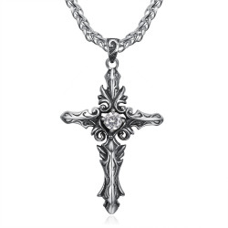 PE0018 BOBIJOO Jewelry Collar con colgante de cruz de circonita gótica celta
