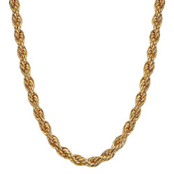 COH0031 BOBIJOO Jewelry Chain Necklace Twisted Mesh Rope 5mm 55cm Steel Gold