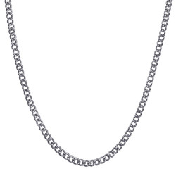 COH0032S BOBIJOO Jewelry Cuban Mesh Necklace Chain 3mm 55cm Steel Silver
