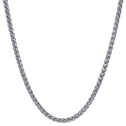 COH0033S BOBIJOO Jewelry Chain Necklace Mesh Wheat Fiber 3mm 55cm Steel Silver