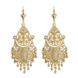 BOF0069 BOBIJOO JEWELRY Earrings Dangling Silver-tone Metal Flowers