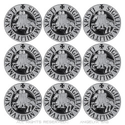 Lot of 9 Pins Seal Knights Templar, 25mm  IM#18576