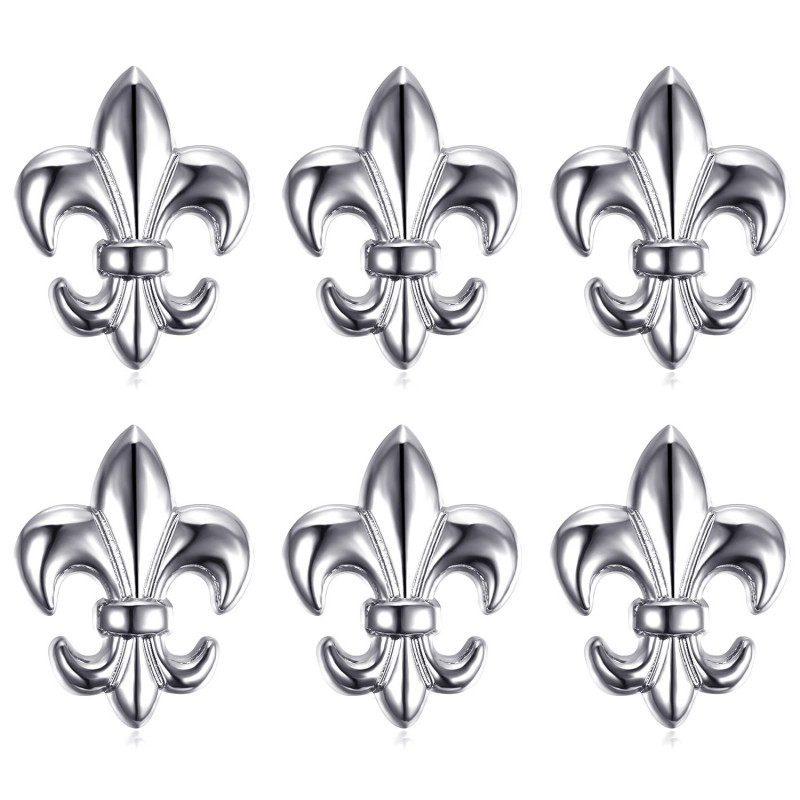 Lot de 6 Pin's Epingle Broche Fleur de Lys Laiton Argenté IM#18593 Lot de 6 Pin's Epingle Broche Fleur de Lys Laiton Argenté IM#18593