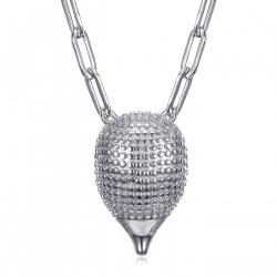 PE0318S BOBIJOO Jewelry Hedgehog pendant for man in gypsy style Steel Silver