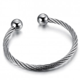 BR0257 BOBIJOO Jewelry Bracelet cable woman Stainless Steel with balls