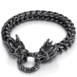 Bracelet viking en acier, les dragons sont de retour bobijoo