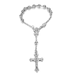 CP0053 BOBIJOO Jewelry All silver car rosary Virgin Jesus