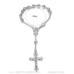 CP0053 BOBIJOO Jewelry All silver car rosary Virgin Jesus