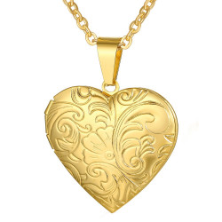 PEF0020 BOBIJOO Jewelry Colgante foto corazón Acero inoxidable Oro