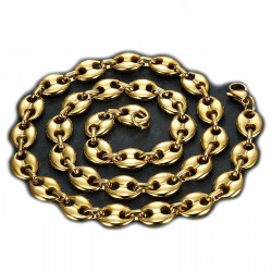 COH0015 BOBIJOO Jewelry Chain necklace Coffee bean Gold-Plated Steel