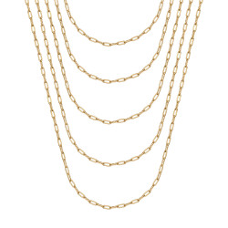 COH0036 BOBIJOO Jewelry Horse mesh 2mm Gold steel trombone chain