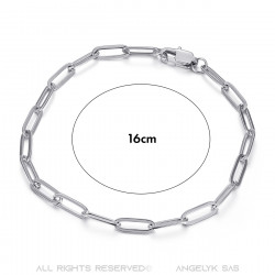 BR0284S BOBIJOO Jewelry Horse mesh: 4mm steel silver trombone bracelet