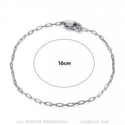 BR0285S BOBIJOO Jewelry Horse mesh: 2mm steel silver trombone bracelet