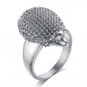 BA0201S BOBIJOO Jewelry Ring Hedgehog Niglo Stainless Steel Silver