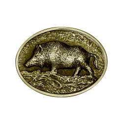 Boucle de Ceinture Chasseur Sanglier Bronze bobijoo