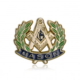 Pins Masonic G Bracket Compass Acacia Gold  IM#19982