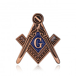 Pins Masonic G Bracket Compass Color Aged Bronze Patina IM#19988