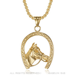 Elvis Gypsy Gold Horseshoe Pendant + Chain  IM#20046