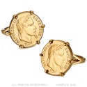 Napoleon Scratched Ring Set Coin 20 Francs Louis Gold Plated IM#20120