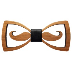 Noeud Papillon Bois Moustache ajourée bobijoo