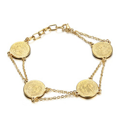 BR0273G BOBIJOO Jewelry Bracelet Saint-Benoît Woman Protection Steel Gold