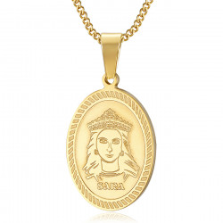PEF0061 BOBIJOO Jewelry Colgante Medalla de Sara la Negra de Oro Saintes Maries de la Mer