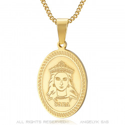 PEF0061 BOBIJOO Jewelry Colgante Medalla de Sara la Negra de Oro Saintes Maries de la Mer