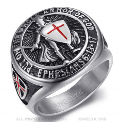 BA0400S BOBIJOO Jewelry Knight Templar Ring Weapons of God Steel Silver